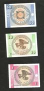 KYRGYZSTAN / KYRGHIZISTAN - 1, 10, 50 Tyiyn (1993) LOT Of 3 Different BANKNOTES - Kirghizistan