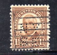 XP3380 - STATI  UNITI  PERFIN PERFINS ,  1 1/2 Cents. Usato . - Perforés