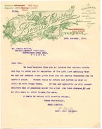 Brief Lettre - Bees Limited - Liverpool 1908 - Zaffelare Bij Gent - Louis Mullie - Reino Unido