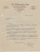Brief Lettre - R. Silberrad & Son - Londen 1937 - Plants & Fruit - Zomergem - Royaume-Uni