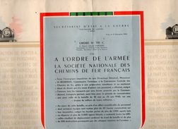 VP11.011 - Guerre 39/45 - VICHY 1940 - Document Militaire 45 X 35 Concernant La Société Des Chemins De Fer Français - Documents