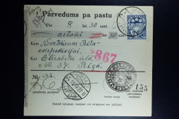 Latvia:  Money Order 1927  Lemsal Riga - Lettonie