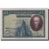 Billet, Espagne, 25 Pesetas, 1928, 1928-08-15, KM:74b, TB+ - 1-2-5-25 Pesetas