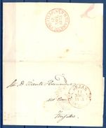 1843 , SALAMANCA , CARTA CIRCULADA ENTRE BÉJAR Y TRUJILLO , BAEZA DE BÉJAR Y DE TRUJILLO AL DORSO. - ...-1850 Vorphilatelie