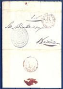 1852 , CARTA CIRCULADA ENTRE GERONA Y BAÑOLAS , BAEZAS DE AMBAS CIUDADES , SUBDELEGACIÓN DE RENTAS - ...-1850 Prephilately