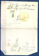 1845 , LA RIOJA , ENVUELTA CIRCULADA DE SANTO DOMINGO DE LA CALZADA A MADRID , BAEZA EN COLOR AMARILLO - ...-1850 Prephilately