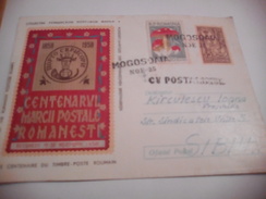 COVER  ROMANIA 1957 MARKED FIX BULL HEAD, ,POSTHORN,  CENTENARY OF BULL HEAD CIRCULATED BUCHAREST " MOGOSOAIA" AT SIBIU - Storia Postale