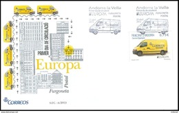 SALE!!! SPANISH ANDORRA ESPAÑOLA 2013 EUROPA CEPT POSTAL VEHICLES SPD FDC MNH ** - 2013