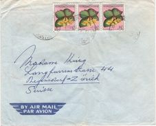 FLOR-L150 - CONGO BELGE Lettre Par Avion Pour La Suisse Affr. Fleurs - Covers & Documents