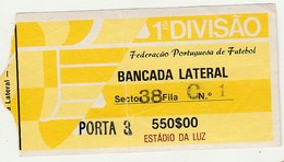 Ticket * Portugal * Soccer * Estádio Da Luz * 1ª Divisão * See Grade - Tickets - Entradas