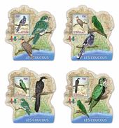 Ivory Coast. 2014 Cuckoos.  4 Blocks Deluxe. (105d) - Cuckoos & Turacos