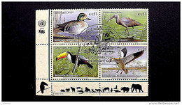 UNO-Wien 389/92 Oo/ESST, Gefährdete Arten: Vögel, Gluckente, Hagedasch, Riesentukan, Nilgans - Used Stamps