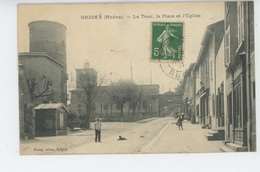 GRIGNY - La Tour, La Place Et L'Eglise - Grigny