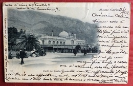 MONTE-CARLO CAFE' DE PARIS CARTOLINA CON 10 C. PER VENEZIA IN DATA 13/1/1902 - Briefe U. Dokumente