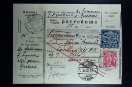 Latvia : Money Order 1937 Schwanenburg Cesis - Latvia