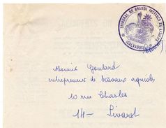 1968 - Enveloppe-lettre Envoyée Du  Tribunal De Grande Instance De Lisieux En Franchise Postale - Cartas Civiles En Franquicia