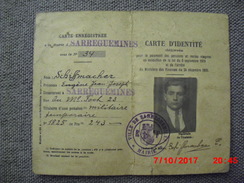 Carte D'identité Ville De Sarreguemines Département Moselle 1925 Rare Jamais Vue Sur Delcampe - Collections