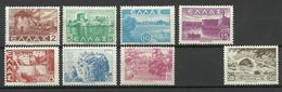 GRIECHENLAND GREECE 1943 Michel 464 - 470 & 473 Landschaften MNH - Unused Stamps