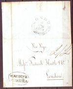 1839 , CORUÑA , PREF. Nº 9 , CARTA CIRCULADA A LONDRES, VIA VIGO , LLEGADA  AL DORSO. - ...-1850 Prefilatelia