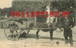 MARCHAND De CHARBON Avec Son ANE - CHARBONNIER Du CENTRE EPOQUE 1900 - Vendedores Ambulantes