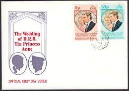 A5278 BRITISH ANTARCTIC TERRITORY 1973, SG 59-61 Royal Wedding,  FDC - Briefe U. Dokumente