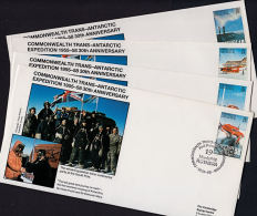 D0354 BRITISH ANTARCTIC TERRITORY 1988, SG 163-6 30th Anniv Trans-Antarctic Expedition,  4 @ FDC - Covers & Documents