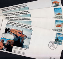 D0355 BRITISH ANTARCTIC TERRITORY 1988, SG 163-6 30th Anniv Trans-Antarctic Expedition,  4 @ FDC - Covers & Documents