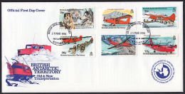 J0102 BRITISH ANTARCTIC TERRITORY 1994, SG 240-45  Transportation, Dogs, Planes,  FDC - Lettres & Documents
