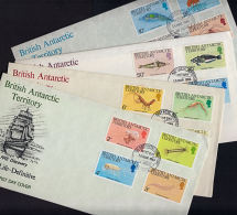 P5001 BRITISH ANTARCTIC TERRITORY 1984, SG 123-38 Marine Life Definitives, Set Of 4 FDCs - Lettres & Documents