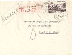 2458 NEUILLY Sur SEINE C Lettre Recommandée 50F Gerbier De Jonc Yv 843  Hexagone Recette Auxiliaire Urbaine Lautier D6 - Storia Postale