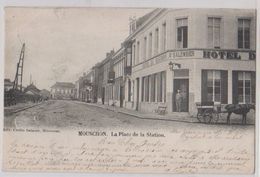 Cpa Mouscron   Gare  Attelage  1910 - Moeskroen
