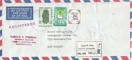 Iraq 1969 Al-Masarif Literacy Costume Relief Flood Victims Registered Censored Cover - Iraq