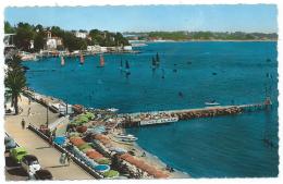 CPSM COLORISEE JUAN LES PINS, LA PLAGE, AUTOS VOITURES ANCIENNES, DOUCE PLAGE, Format 9cm Sur 14 Env. ALPES MARITIMES 06 - Juan-les-Pins