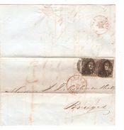 TP 1(2) S/LAC Obl.P.4 C.Anvers 4/3/1850 V.Bruges C.d'arrivée PR4758 - Postmarks - Lines: Perceptions