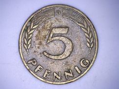ALLEMAGNE - 5 PFENNIG 1950 D - 5 Pfennig