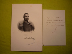 Autographe Marie-Alphonse Bedeau Général Dcd En1863 Sur Portrait Litho + Sur Lettre - Autographs