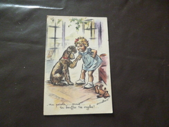 CPA Illustrateur Germaine Bouret Ma Parole... Enfant Caniche Chien Nounours - Bouret, Germaine