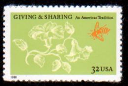 USA, 1998 Scott #3243, Giving And Sharing,  Single 32cc,  MNH, VF - Nuevos