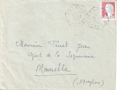 4133 PRADINAS Aveyron Lettre Decaris 25c Yv 1263 Ob 11 2 1963 Agence Postale Hexagone Pointillé Lautier F8 - Handstempels