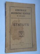 Réf: 143-5-23.               VERVIERS    CENTRALE OUVRIERE TEXTILE    STATUTS - Textile & Vestimentaire