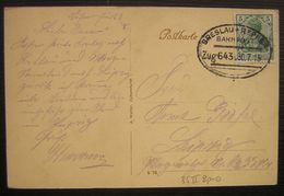 1915 Bahnpost Breslau Reppen Zug 643 - Covers & Documents