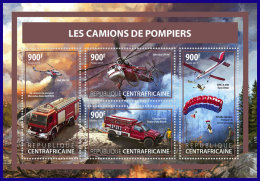 CENTRAL AFRICA 2017 ** Helicopter Hubschrauber Fire Engines M/S - OFFICIAL ISSUE - DH1740 - Hélicoptères