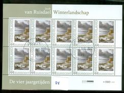 NEDERLAND * BLOK Van 10 * DE VIER JAARGETIJDEN * VAN RUISDAEL *  SCHILDERIJ * BLOC * BLOCK * POSTFRIS GESTEMPELD (24) - Used Stamps