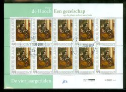 NEDERLAND * BLOK Van 10 * DE VIER JAARGETIJDEN * DE HOOCH *  SCHILDERIJ * BLOC * BLOCK * POSTFRIS GESTEMPELD (32) - Used Stamps