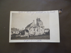 Carte Photo Yonne 89 Fontenoy Reste De L'église Bombardée Guerre 14/18  TBE - Other & Unclassified