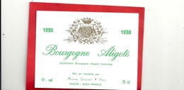 "  BOURGOGNE ALIGOTE  "  1990 - Verzamelingen, Voorwerpen En Reeksen