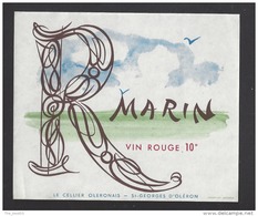 Etiquette De Vin De Table Rouge - Marin - Thème Bateau  -  Le Cellier Oleronais à Saint Georges D'Oléron  (17) - Barcos De Vela & Veleros