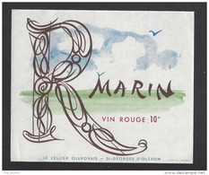Etiquette De Vin De Table Rouge - Marin - Thème Bateau  -  Le Cellier Oleronais à Saint Georges D'Oléron  (17) - Sailboats & Sailing Vessels