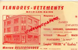 59 - MALO LES BAINS- RARE BUVARD FLANDRES VETEMENTS -MAISON DELEERSNYDER-72 BIS RUE HOTEL DE VILLE-SURALO-BLIZZAND - Textile & Clothing