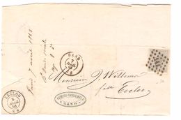 TP 17 S/LAC Edmond Vandemale Fils De Lin & Etoupes Gent LOS 141 C.Gand 7/4/1868 V.Eecloo C.d'arrivée PR4775 - Postmarks - Points